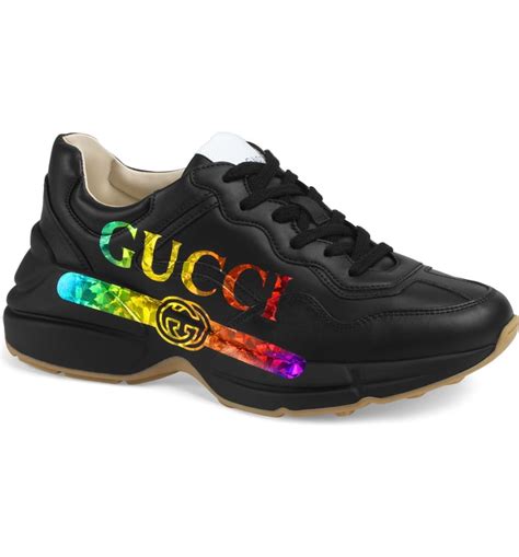 fake gucci rainbow shoes|gucci's chunky rhyton sneaker.